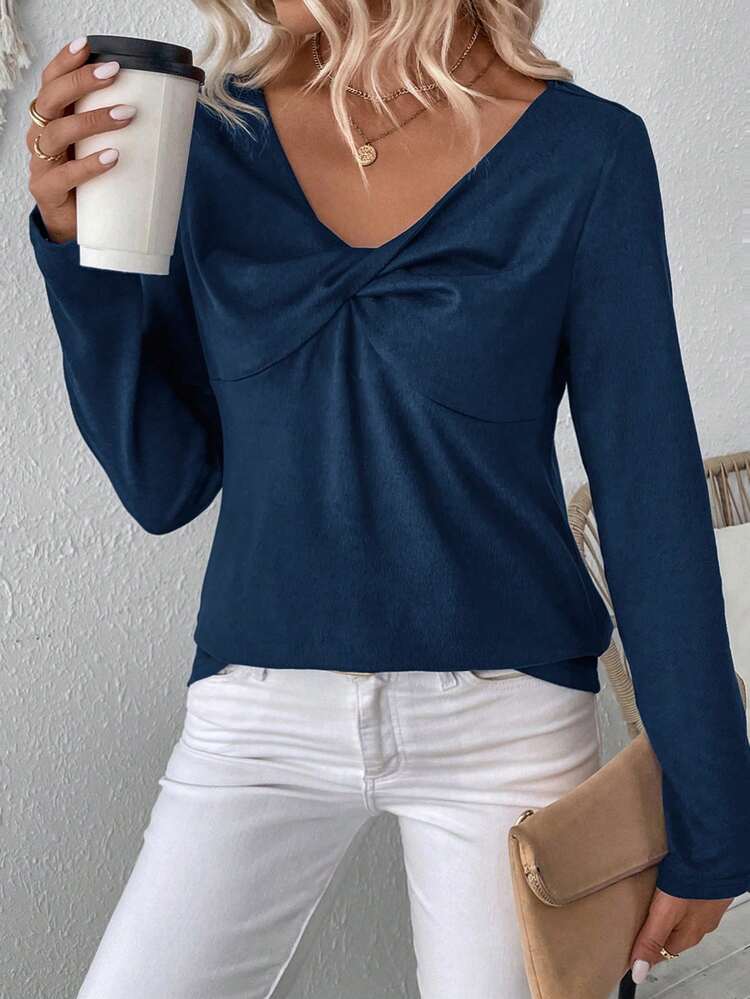 Twist Detail Long Sleeve T-Shirt