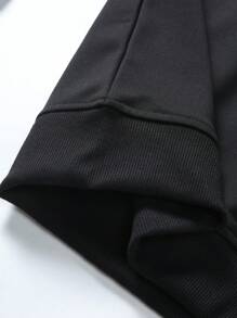 Manfinity Homme Hombres talla grande Sudadera con estampado de dibujos animados - Negro - Ver 5