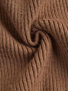 Teen Girls' Long Sleeve Solid Color Sweater - Khaki - View 3