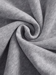 SHEIN EZwear 1 Miếng Lá thư & Hoạt hình In Lỏng lẻo phù hợp Vòng cổ Áo nỉ - Xám - Xem 4