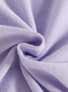 SHEIN Young Girl 1pc Cute Slogan Print Short Sleeve T-Shirt Style Hit  Summer Tops - Mauve Purple - View 3