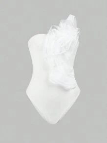 Enchnt Ladies' Mesh Splicing Bodysuit