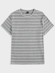 Manfinity VCAY Camiseta De Hombre De Manga Corta Con Rayas - Multicolor - Ver 11