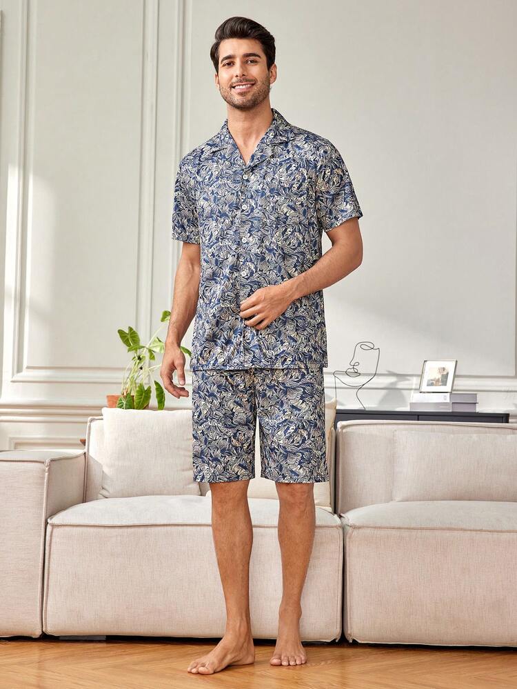 Men'S All-Over Printed Home Clothing Set