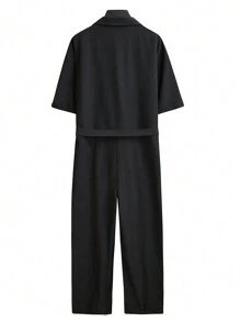 Manfinity Homme Men's Solid Color Jumpsuit - Black - View 2