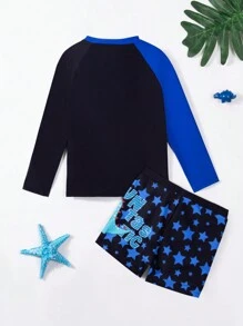 Toddler Boys' Dinosaur Printed Two-Piece Swimsuit Set - Multicolor - View 2