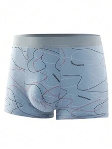 Men'S Line & Letter Print Boxer Briefs, Pack Of 4 - Multicolor - View 3