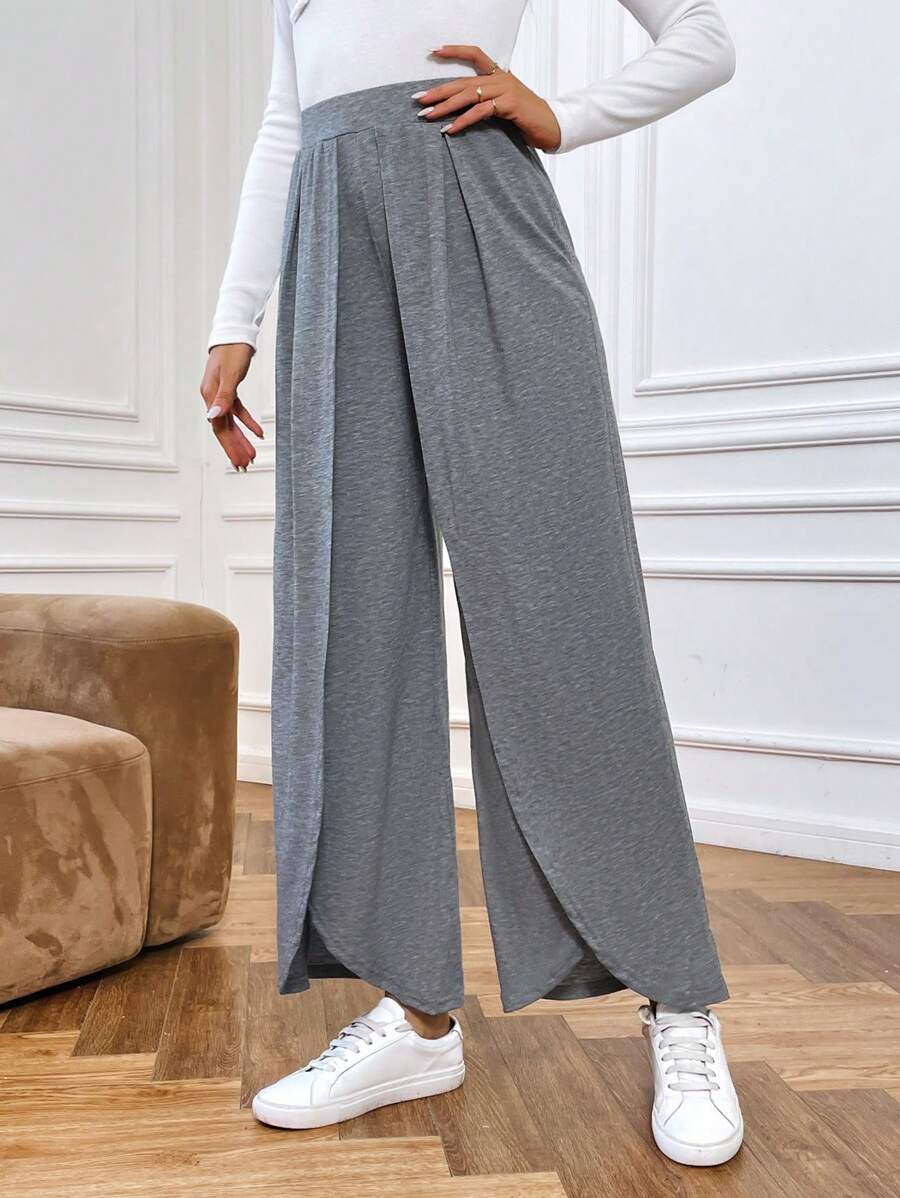 SHEIN Frenchy Women'S Wrap Trousers - Grey - View 1