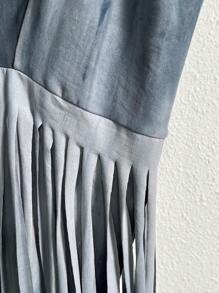 Slaydiva Pantalones Acampanados Largos De Punto Con Flecos Para Mujer Talla Grande