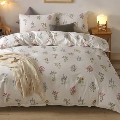 纯棉印花被套套装（不含被芯），柔软透气，提升睡眠质量，送给父母和朋友的礼物，包含：1 个被套，2 个枕套，可选尺寸：特大号、大号、标准双人床、单人床，适合宿舍、开学季等场合。