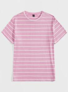 Manfinity VCAY Camiseta De Hombre De Manga Corta Con Rayas - Multicolor - Ver 3