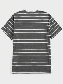 Manfinity VCAY Camiseta De Hombre De Manga Corta Con Rayas - Multicolor - Ver 8