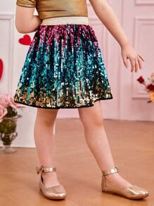Little Girls' Ombre Beaded Skirt - Multicolor - View 6