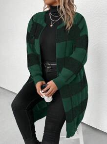 SHEIN LUNE 大尺碼女條紋長袖開襟衫 - 彩色 - 查看 4