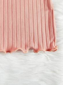 SHEIN Bộ 3 món quần ống loe ôm sát màu trơn cho bé gái, kiểu dáng thường ngày. - Màu be - Xem 3