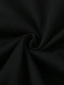 Manfinity Homme Nam Kích thước lớn Áo nỉ có mũ Với dây rút - màu đen - Xem 3