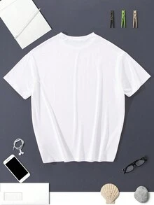 Tween 男孩標語印花休閒短袖 T 卹 - 白色 - 查看 2