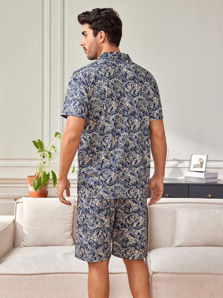 Men'S All-Over Printed Home Clothing Set