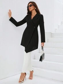 Aveloria 女式尖領長袖西裝外套 - 黑色 - 查看 4