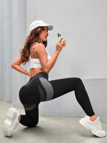 運動緊身褲/無縫/高腰 - 彩色 - 查看 5