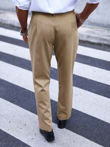 Manfinity Mode Men'S Straight Leg Suit Pants - Yellow - View 4