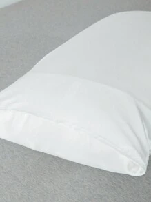 2 piezas Funda de cojín de satén unicolor - Blanco - Ver 8