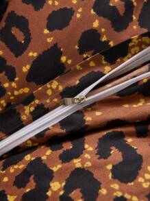 Leopard Print Duvet Cover Set Without Filler - Multicolor - View 7