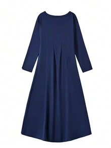 Women's 3/4 Sleeve Dress - Navy Blue - View 2