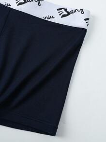 Men's Letter Patterned Stretch Band Boxer Briefs , 5 Pcs - Multicolor - View 6