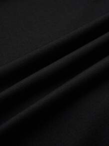 SHEIN Belle Plus Size Women's Mermaid Tail Style Spaghetti Strap Dress - Black - View 5