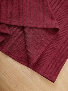 SHEIN Girls' Cartoon Cat Print Hoodie Sweatshirt Dress - Red - View 3