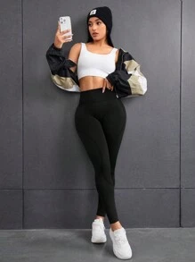 高腰無縫推臀運動打底褲