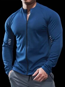 Manfinity Sport Corelite Boyfriend Style Men's Zipper Closure Sports Jacket  Workout Tops Workout Tops Gym Top Fall Breathable