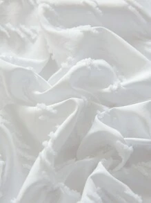 2pcs Chevron Tufted Pillowcase Without Filler, White Simple Bed Pillow Cover For Home - White - View 5