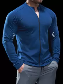 Manfinity Sport Corelite Boyfriend Style Men's Zipper Closure Sports Jacket  Workout Tops Workout Tops Gym Top Fall Breathable