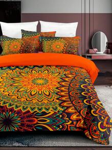 3入組/套圖案印花被套（1入組被套和2入組枕套）波西米亞風格織物床上用品適合四季