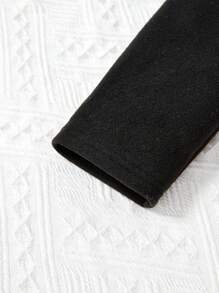 SHEIN 幼兒女孩雙面珊瑚絨保暖緊身褲 - 黑色 - 查看 2