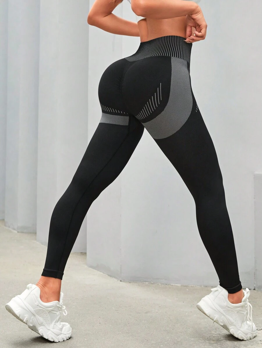 運動緊身褲/無縫/高腰 - 彩色 - 查看 1