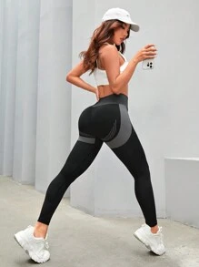 運動緊身褲/無縫/高腰 - 彩色 - 查看 2