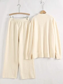 GIGOGOU Two Pieces Autumn Winter Women Sweater Set Casual Knit Pant Tracksuit Fall Clothes