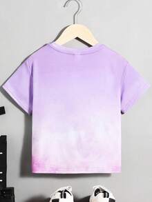 SHEIN 1 Miếng Bé trai Giải trí Biến đổi dần Vòng cổ Ngắn tay con hổ Thú vật & In thư Áo thun Đối với Trang phục trên phố - Màu tím - Xem 2