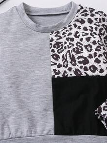 SHEIN Little Girls' Simple & Comfortable Casual Sweatshirt, Autumn And Winter - Multicolor - View 3