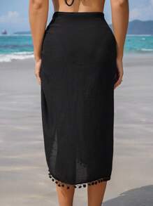 SHEIN Swim Summer Beach Women's High Slit Twist Front Cover Up Skirt Music Festival