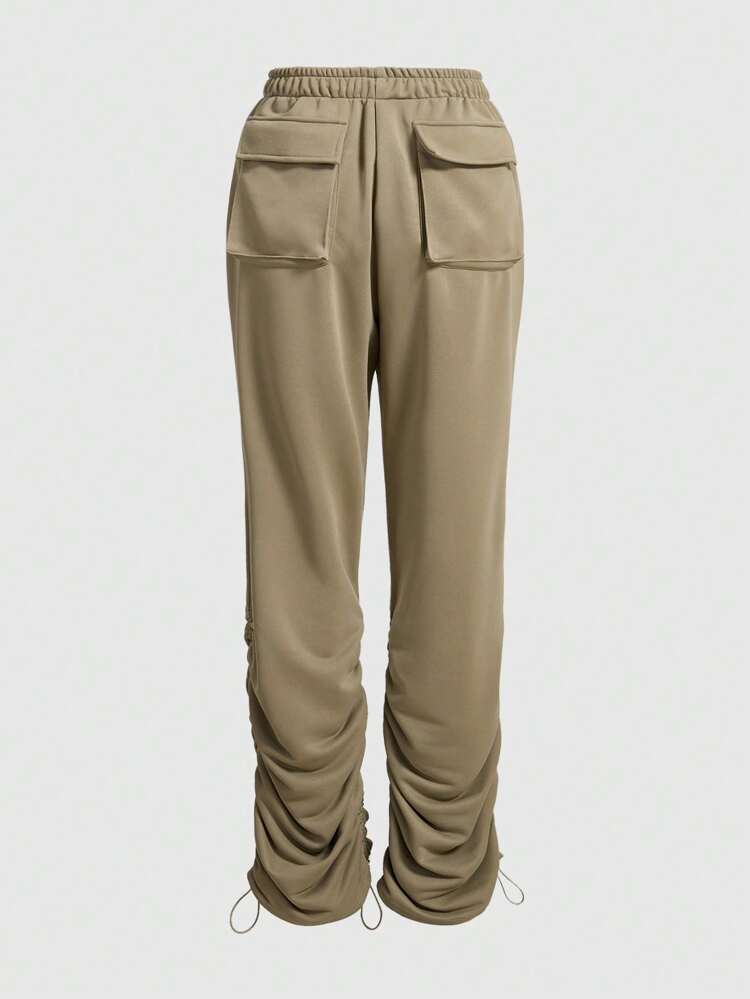 Women's Outdoor Style Sweatpants With Drawstring Hem Design