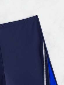 女士顏色衝突對比游泳下著 - 藍色 - 查看 5