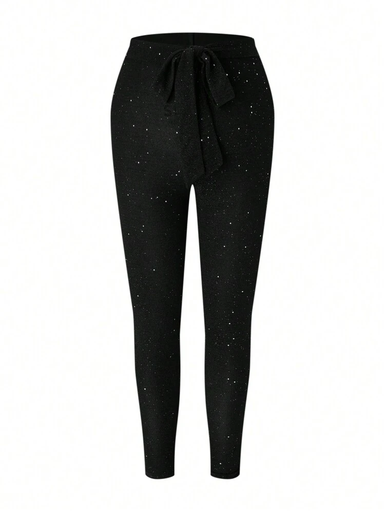 Plus Size Belted Leggings