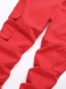 Nam Đỏ  Quần legging thẳng Với Bên Túi - Đỏ - Xem 3
