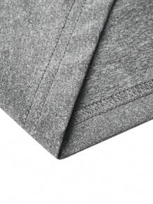 SHEIN Essnce Của phụ nữ Vòng cổ Tay áo dài Áo thun - Xanh đậm - Xem 4