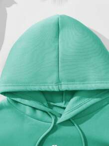 INAWLY Women's Solid Color Drawstring Hoodie And Sweatpants Set Fall Cloth For Women