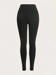 SHEIN EZwear 2pcs Casual Solid Color Elastic Waist Leggings - Multicolor - View 3
